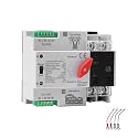 125A AC220V Mini ATS Automatic/Manual Transfer Switch 2P, 2POLE 125amps ATS Dual Power Transfer Switch for Home Generator,Din Rail Mounted 110V Manual Transfer Switch Fast Transfer