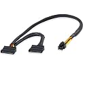 Mini ATX 6-Pin to SATA 15-Pin Conversion Adapter Cable Compatible with CT1250/ECT1205/ECT1250/QCT1250/QCS1250 Cases for SATA HDD/SSD/Optical Drive Expansion 45cm + 15cm