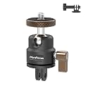Mini Ball Head, Aluminum Vertical Bracket Tripod Adapter, 360° Rotation Camera Tripod Swivel Mount, 1/4" Screw to 2-Prong Conversion Adapter Compatible with GoPro, DJI Osmo/Pocket, Insta360, AKASO