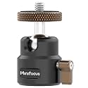 Mini Ball Head, Metal Tripod Ballhead w 1/4" Threaded Hole, 360° Swivel 125° Tilt Tripod Mount Adapter for Compact DSLR Mirrorless, Camcorder, Action Cam, LED Video Light, Light Stand, Max Load 11Ib