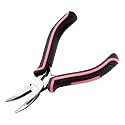 Mini Bent Nose Pliers with Smooth Jaws, 5 Inch Pink Tool for Women's Jewelry Making