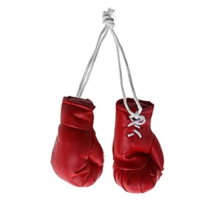 mini boxing gloves - miniature accessories for hanging bag decorative toys home car christmas party decor red