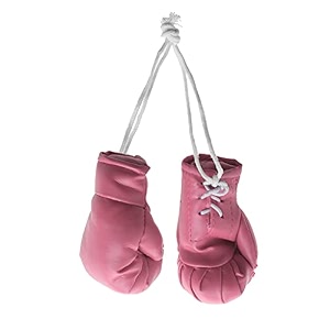 mini boxing gloves - miniature accessories for hanging bag decorative toys for home car christmas party decor pink