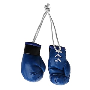 mini boxing gloves - miniature decorative toys for home car party blue