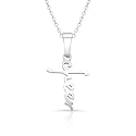 Mini Cheer Script Cross Necklace Jewelry