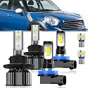 For Mini Cooper Countryman/Paceman 2011-2016 Light Bulbs, Integrated Hi-Lo Beam And License Plate Light Combo, Plug-and-Play Installation, 6 Pack