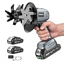 Mini Cordless Tiller Cultivator, 20V Electric Rototiller for Gardening, Lightweight 2.6 lbs Handheld Garden Tiller with 2×2.0Ah Battery, 4" Width×4" Depth, for Raised Beds, Lawn, Flower Beds &amp; Weeding