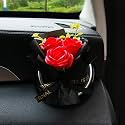 Unique Car Vent Clip Air Freshener, Aesthetic Floral Soap Rose Bouquet Diffuser Decor, Reusable Essential Oil Aroma Pad, Cute Car Accessories Gift for Women (Style B)