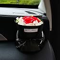 Unique Car Vent Clip Air Freshener, Aesthetic Floral Soap Rose Bouquet Diffuser Decor, Reusable Essential Oil Aroma Pad, Cute Car Accessories Gift for Women (Style E)