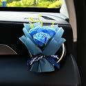 Unique Car Vent Clip Air Freshener, Aesthetic Floral Soap Rose Bouquet Diffuser Decor, Reusable Essential Oil Aroma Pad, Cute Car Accessories Gift for Women (Style H)
