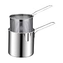 Mini Deep Frying Pot with Basket – 1200ml | Stainless Steel Fryer for French Fries, Chicken, Shrimp, Fish – Compact Deep Oil Fryer with Handle for Home Kitchen Cooking