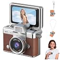 Mini Digital Camera with 1.47 in LCD Screen, 1080P Flip Screen Ultra-Compact Tiny Camera, Mini Keychain Camera, for Kids & Adults, Collectible Gift for Travel, Birthdays & Stocking Stuffers (Brown)