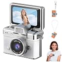Mini Digital Camera with 1.47 in LCD Screen, 1080P Flip Screen Ultra-Compact Tiny Camera, Mini Keychain Camera, for Kids &amp; Adults, Collectible Gift for Travel, Birthdays &amp; Stocking Stuffers (White)