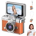 Mini Digital Camera with 1.47 in LCD Screen, 1080P Flip Screen Ultra-Compact Tiny Camera, Mini Keychain Camera, for Kids & Adults, Collectible Gift for Travel, Birthdays & Stocking Stuffers (Orange)