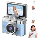 Mini Digital Camera with 1.47 in LCD Screen, 1080P Flip Screen Ultra-Compact Tiny Camera, Mini Keychain Camera, for Kids &amp; Adults, Collectible Gift for Travel, Birthdays &amp; Stocking Stuffers (Blue)
