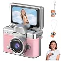 Mini Digital Camera with 1.47 in LCD Screen, 1080P Flip Screen Ultra-Compact Tiny Camera, Mini Keychain Camera, for Kids &amp; Adults, Collectible Gift for Travel, Birthdays &amp; Stocking Stuffers (Pink)