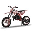 Mini Dirt Bike 49cc Gas Powered Mini Bike 2 Stroke Gas Power Motocross, Off Road Motorcycle, Pocket Motorbike with Front Rear Disc Brakes, Racing Max Speed 40KM/H