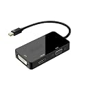 Mini Display Port DP Male to HDMI/DVI/VGA Female 4k Adapter, Any one Function Thunderbolt Converter Hub 3 in 1, Black
