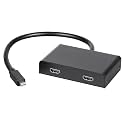 Mini DisplayPort to HDMI MST Hub, 2-Port Display Adapter, Black, Compatible with Digital Signage and Conference Rooms