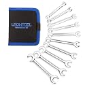 Mini Double Open End Wrench Set Metric 10 Pcs 4mm to 11mm with Portable Storage Pouches Mirror Chrome Finish Super Thin Open Ended Spanner Double Angle Head for Small Fasteners