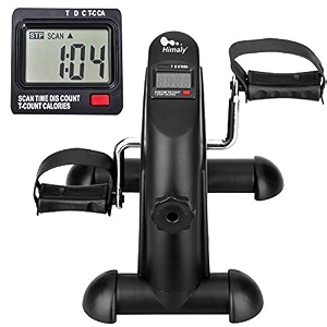 himaly mini exercise bike under desk bike pedal exerciser portable foot cycle arm amp leg peddler machine with lcd screen displays black