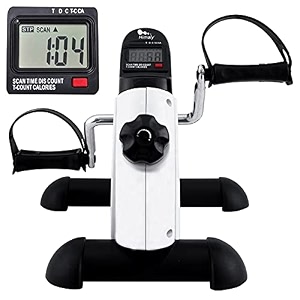 mini exercise bike under desk bike pedal exerciser portable foot cycle arm amp leg peddler machine with lcd screen displays