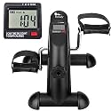 himaly Mini Exercise Bike, Under Desk Bike Pedal Exerciser Portable Foot Cycle Arm &amp; Leg Peddler Machine With Lcd Screen Displays, Black