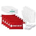 Mini First Aid Kit - CPR Keychain CPR Face Shield with Breathing Barrier &amp; Elastic Belt &amp; One Pair of Disposable Gloves for Travel Home Camping - Emergency Supplies (5 Set)