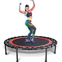 40" Mini Trampoline for Adults, Fitness Rebounder with Elastic Bands, Indoor Exercise Trampoline, Low Impact Workout Equipment for Home Gym, Cardio Training, Quiet Bounce Rebounder