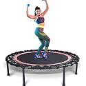40" Mini Trampoline for Adults, Fitness Rebounder with Elastic Bands, Indoor Exercise Trampoline, Low Impact Workout Equipment for Home Gym, Cardio Training, Quiet Bounce Rebounder