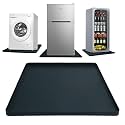 Mini Fridge Silicone Mat with Raised Edges, 23.6"x23.6"x0.8" Leak-Proof Refrigerator Drip Tray, Thickened Mini Fridge Mat for Carpet, Floor Protector for Mini Fridge, Washer, Dryer, Wine Cooler
