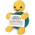 Mini Funny Christmas Turtle Mothers Day Godmother Gifts from Godchild,Godmother Proposal Birthday Gifts, I Love You God Mother Present from Godchild Goddaughter,Cute Small Handmade Positive Crochet