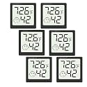 Mini Humidity Meter Hygrometer 6 Pack Room Thermometer Indoor Digital Temperature and Humidity Monitor (Black)