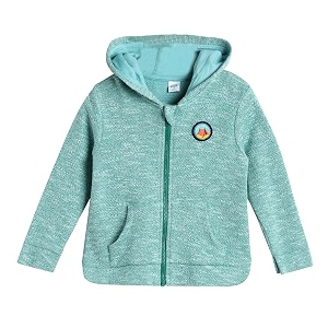 miniklub boys green lightweight open front pure cotton jacket