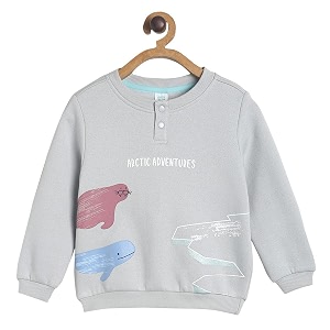 miniklub boys grey printed sweatshirt