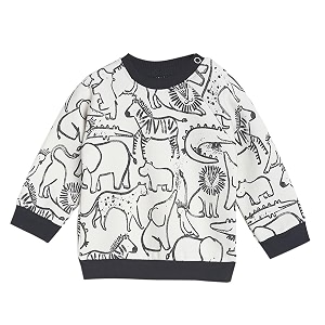 miniklub boys white printed marshmallow sweatshirt