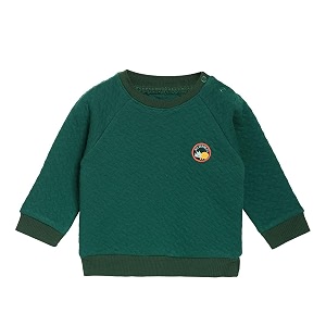 miniklub boys green solid sweatshirt