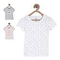 miniklub Baby Round Neck Short Sleeve Knitted Cotton Top, Pack of 2 (Multi Color)