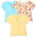 miniklub Baby Cap Sleeve Knitted Cotton Front Open Vest, Pack of 3 (Multi Color)