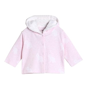 miniklub girls pink floral lightweight hooded tailored jacket