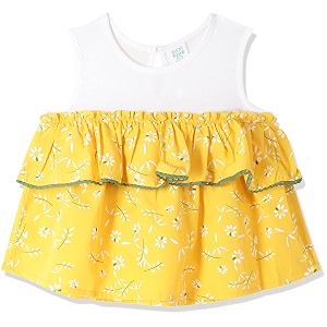 mini klub baby girls regular fit sleeveless woven top
