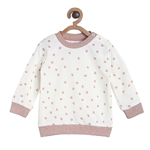 miniklub girls pink amp white checked sweatshirt
