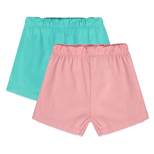 miniklub baby knitted cotton short pack of 2 pinkgreen color