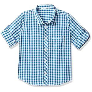 miniklub boys blue amp white regular fit checked casual shirt