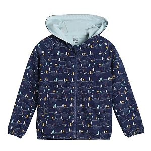 miniklub baby hooded full sleeve knitted cotton jacket navy color