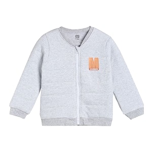 miniklub boys grey lightweight bomber with patchwork jacket