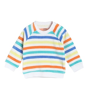 miniklub boys white striped sweatshirt