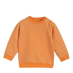 miniklub baby round neck long sleeve knitted cotton sweat shirt orange color
