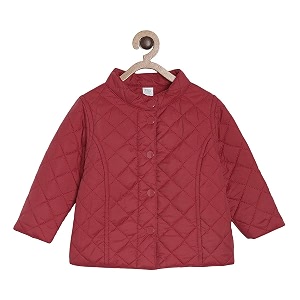 miniklub baby collar woven polyester red color jacket 6-12m