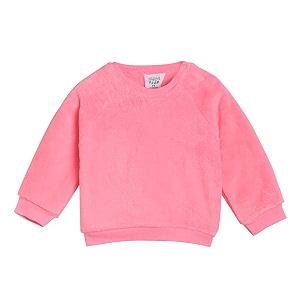 miniklub girls pink amp white checked sweatshirt